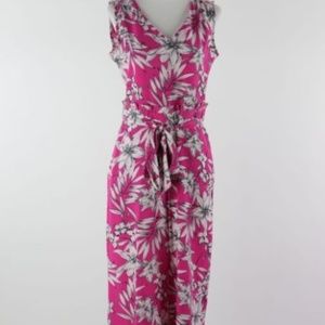 NWT  Pink Floral jumpsuit  Beige by eci  XL